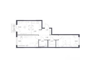 ЖК «Горки Парк», планировка 2-комнатной квартиры, 60.30 м²