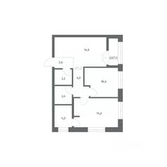 ЖК «NEWПИТЕР», планировка 2-комнатной квартиры, 58.21 м²