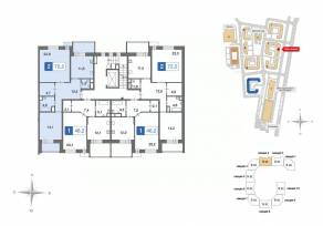 ЖК «Ново-Никольское», планировка 2-комнатной квартиры, 72.20 м²