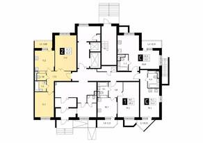 ЖК «Школьный (Климовск)», планировка 2-комнатной квартиры, 62.30 м²