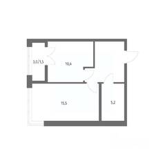 ЖК «NEWПИТЕР», планировка 1-комнатной квартиры, 40.80 м²