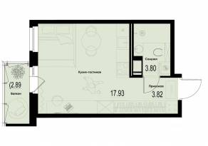 ЖК «ID Murino III», планировка студии, 26.42 м²