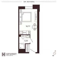 МФК «Нигилист (Concept)», планировка 1-комнатной квартиры, 20.06 м²
