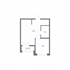 ЖК «NEWПИТЕР», планировка 1-комнатной квартиры, 41.10 м²