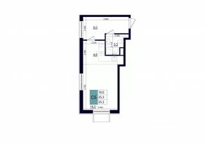 ЖК «Одинцово сити», планировка студии, 35.30 м²