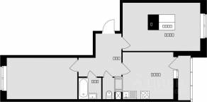ЖК «Красная горка», планировка 2-комнатной квартиры, 59.80 м²