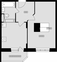 ЖК «Школьный (Климовск)», планировка 1-комнатной квартиры, 40.50 м²