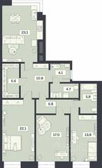 ЖК «Лайм», планировка 3-комнатной квартиры, 114.90 м²