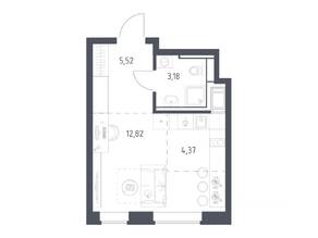 ЖК «Большое Путилково», планировка студии, 25.89 м²