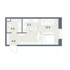 ЖК «Станиславский», планировка студии, 29.70 м²