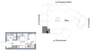 ЖК «Страна.Парковая», планировка студии, 19.44 м²