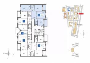 ЖК «Ново-Никольское», планировка 3-комнатной квартиры, 90.70 м²