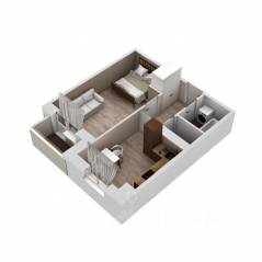 ЖК «Высоцкий», планировка 1-комнатной квартиры, 40.60 м²
