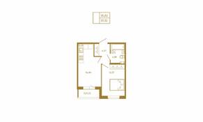 МЖК «Новая история», планировка 1-комнатной квартиры, 37.32 м²