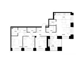 ЖК «Nova», планировка 3-комнатной квартиры, 97.35 м²