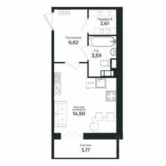 ЖК «Sertolovo Park», планировка студии, 27.10 м²
