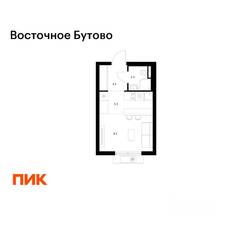 ЖК «Восточное Бутово», планировка студии, 20.70 м²