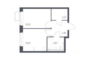 ЖК «Егорово Парк», планировка 1-комнатной квартиры, 32.83 м²