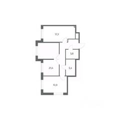 ЖК «Парусная 1», планировка 2-комнатной квартиры, 73.00 м²