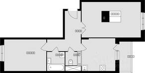 ЖК «Школьный (Климовск)», планировка 2-комнатной квартиры, 61.20 м²