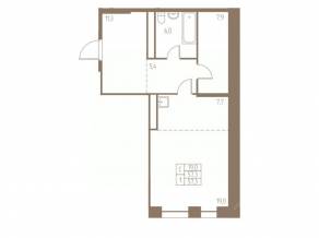 ЖК «Фабрикант», планировка студии, 57.30 м²