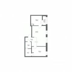 ЖК «NEWПИТЕР», планировка 2-комнатной квартиры, 63.46 м²