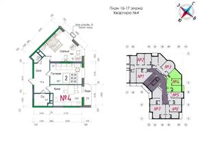 ЖК «Школьный» (Наро-Фоминск), планировка 2-комнатной квартиры, 68.80 м²