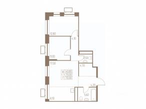 ЖК «Фабрикант», планировка 3-комнатной квартиры, 70.00 м²