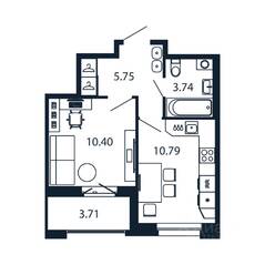 ЖК «Полис Новоселье», планировка 1-комнатной квартиры, 30.10 м²