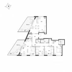 МФК «Voxhall», планировка 5-комнатной квартиры, 138.60 м²