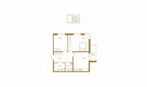 МЖК «Новая история», планировка 2-комнатной квартиры, 59.80 м²