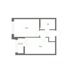 ЖК «NEWПИТЕР», планировка 1-комнатной квартиры, 38.40 м²