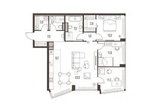 ЖК «High Life», планировка 4-комнатной квартиры, 105.00 м²