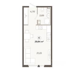 ЖК «Знатный», планировка студии, 29.84 м²