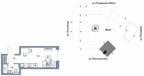 ЖК «Страна.Парковая», планировка студии, 22.28 м²