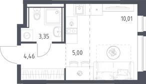 ЖК «Егорово Парк», планировка 1-комнатной квартиры, 22.82 м²