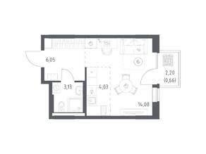 ЖК «Квартал Авиаторов», планировка студии, 27.95 м²