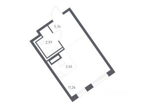 ЖК «Квартал Лаголово», планировка студии, 22.23 м²