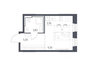 ЖК «Квартал Строгино», планировка студии, 22.42 м²