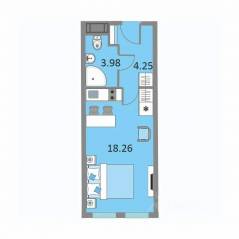 Апарт-комплекс «Начало», планировка студии, 25.90 м²