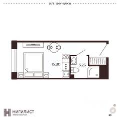 МФК «Нигилист (Concept)», планировка 1-комнатной квартиры, 19.06 м²