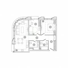 ЖК «UNO. Соколиная гора», планировка 3-комнатной квартиры, 78.50 м²
