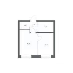 ЖК «NEWПИТЕР», планировка 1-комнатной квартиры, 36.60 м²