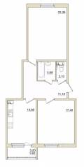 ЖК «Granholm Village», планировка 2-комнатной квартиры, 72.20 м²