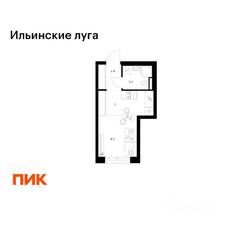 ЖК «Ильинские луга», планировка студии, 21.50 м²