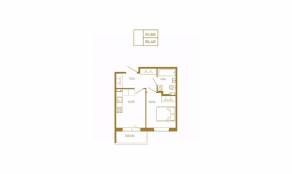 МЖК «Новая история», планировка 1-комнатной квартиры, 36.48 м²