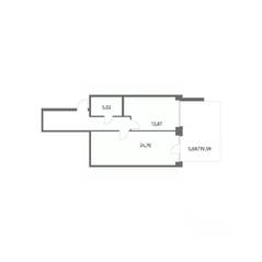 ЖК «NEWПИТЕР», планировка 1-комнатной квартиры, 61.90 м²