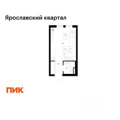 ЖК «Ярославский квартал», планировка студии, 20.00 м²