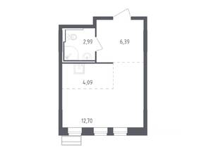 ЖК «Рублевский Квартал», планировка студии, 26.17 м²