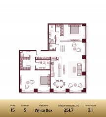 ЖК «Prime Park», планировка 5-комнатной квартиры, 251.70 м²
